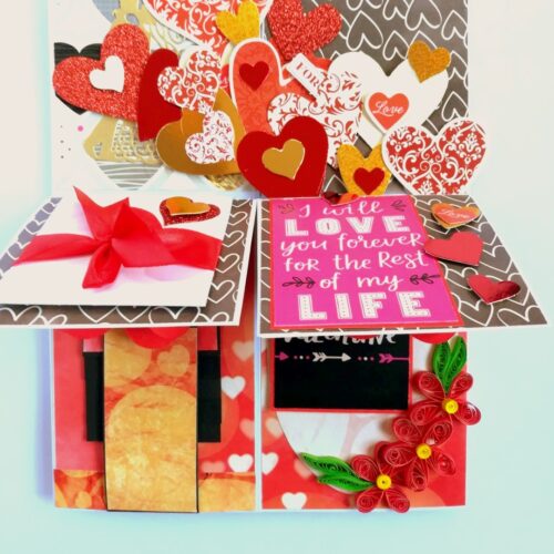 Valentine Card In A Box Pop up Handmade Gift image