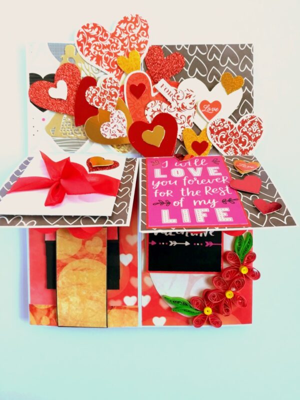 Valentine Card In A Box Pop up Handmade Gift image Valentine Card In A Box Pop up Handmade Gift image