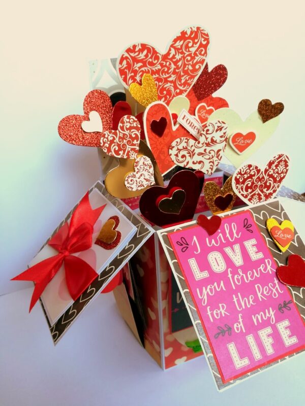 Valentine Card In A Box Pop up Handmade Gift image Valentine Card In A Box Pop up Handmade Gift image