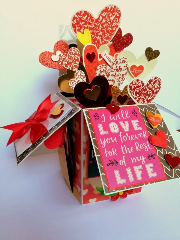 Valentine Card In A Box Pop up Handmade Gift image Valentine Card In A Box Pop up Handmade Gift image