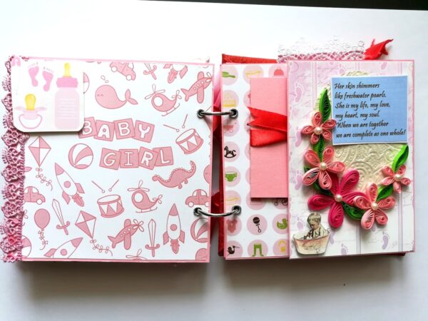 Sparkling Baby Girl Handmade Scrapbook Album image