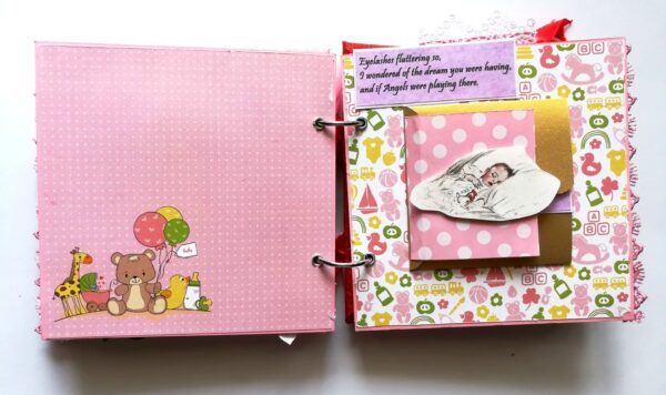 Sparkling Baby Girl Handmade Scrapbook Album image