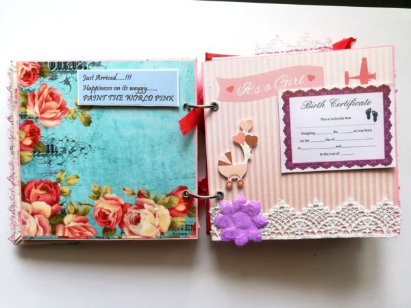 Sparkling Baby Girl Handmade Scrapbook Album image