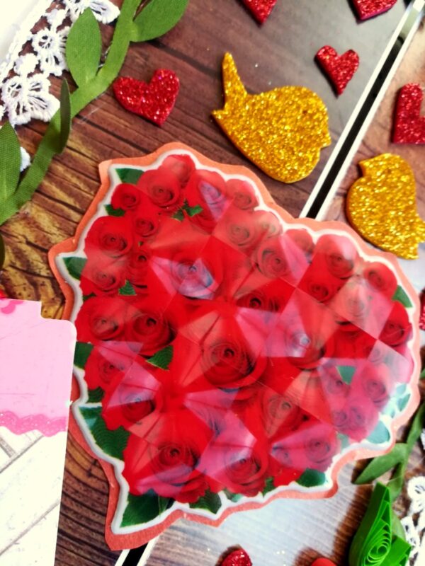Shiny Red Heart Quilled Love Greeting Card image