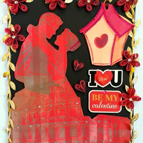Couple In Paris Garland Quilled Greeting Card image Couple In Paris Garland Quilled Greeting Card image