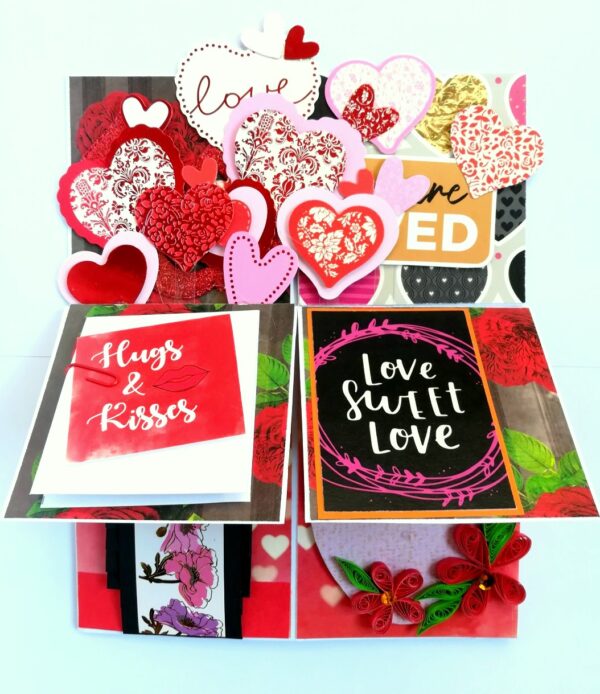 Valentine Card In A Box Pop up Handmade Gift image