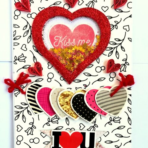 Valentine Hearty Shaker Handmade Greeting Card image
