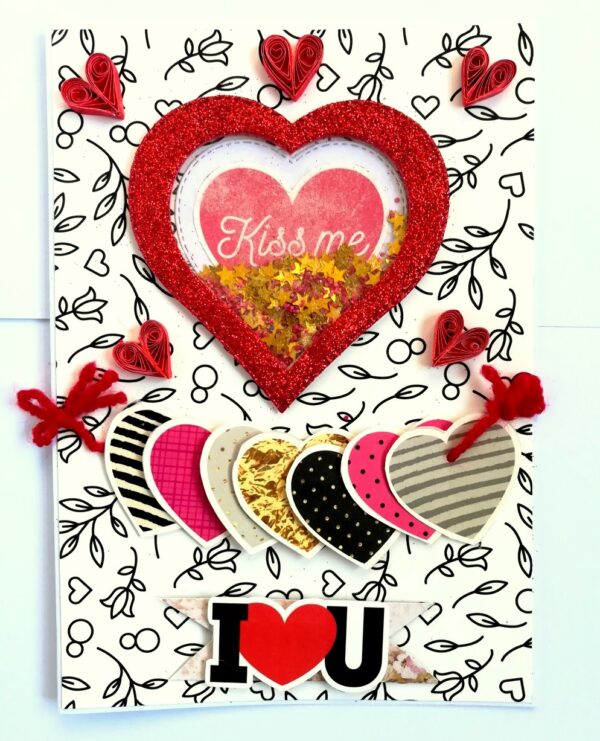 Valentine Hearty Shaker Handmade Greeting Card image