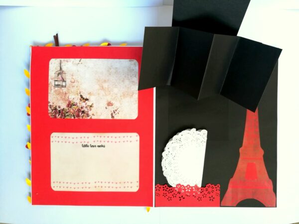 Couple In Paris Garland Quilled Greeting Card image