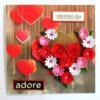 Quilled Red Theme Flowers in Heart Greeting Card image