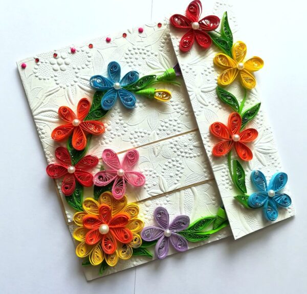 Multicolor Flowers Mini Scrapbook Greeting Card image