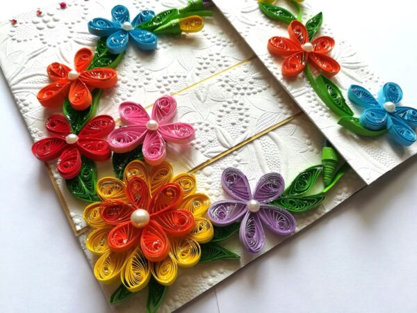 Multicolor Flowers Mini Scrapbook Greeting Card image