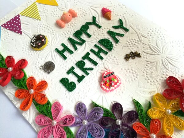 Happy Birthday Quilled Greeting Card image Happy Birthday Quilled Greeting Card image
