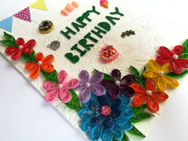 Happy Birthday Quilled Greeting Card image Happy Birthday Quilled Greeting Card image