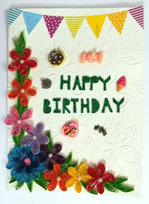 Happy Birthday Quilled Greeting Card image Happy Birthday Quilled Greeting Card image