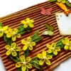 Quilled Flowers on Funky Golden Base Greeting Card image