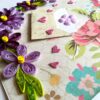Purple Quilled Flowers Greeting Card image