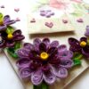 Purple Quilled Flowers Greeting Card image