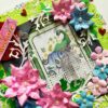 Pink and Blue Paper Flowers Anniversary Greeting Card image Pink and Blue Paper Flowers Anniversary Greeting Card image