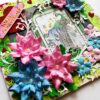 Pink and Blue Paper Flowers Anniversary Greeting Card image Pink and Blue Paper Flowers Anniversary Greeting Card image