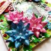 Pink and Blue Paper Flowers Anniversary Greeting Card image Pink and Blue Paper Flowers Anniversary Greeting Card image