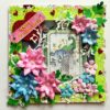 Pink and Blue Paper Flowers Anniversary Greeting Card image Pink and Blue Paper Flowers Anniversary Greeting Card image