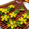 Quilled Flowers on Funky Golden Base Greeting Card image