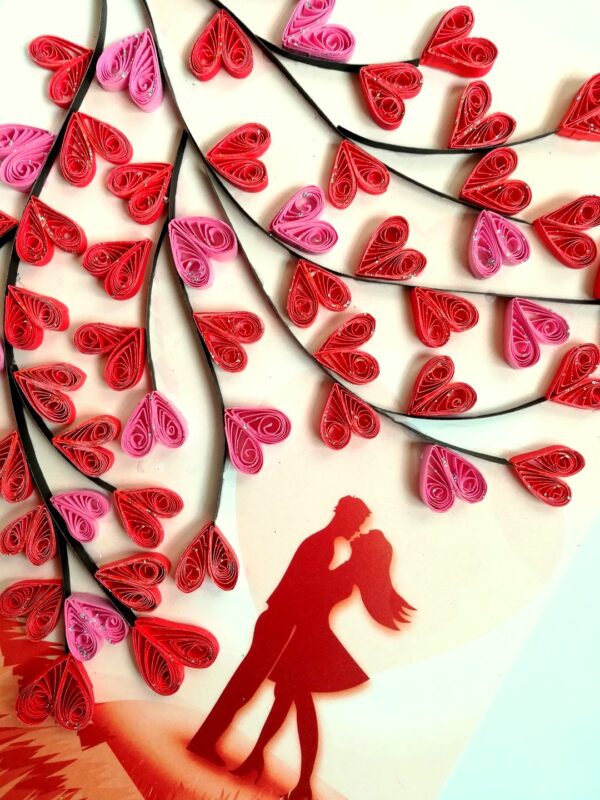 Love Quilled Tree Couple Print Greeting Card image Love Quilled Tree Couple Print Greeting Card image