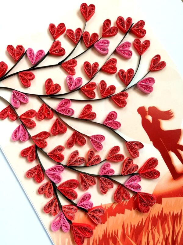 Love Quilled Tree Couple Print Greeting Card image Love Quilled Tree Couple Print Greeting Card image
