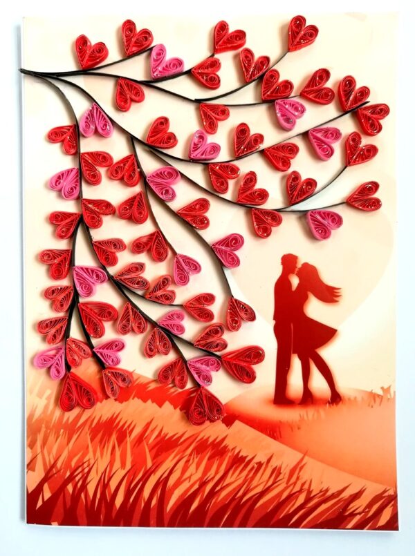 Love Quilled Tree Couple Print Greeting Card image Love Quilled Tree Couple Print Greeting Card image
