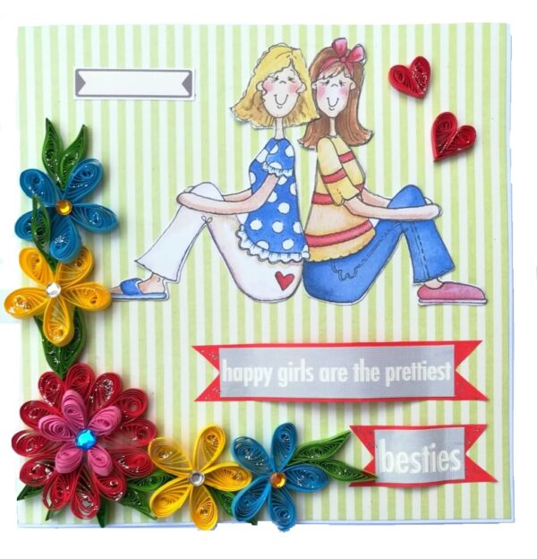 Best Friends or Sisters Handmade Greeting Card image Best Friends or Sisters Handmade Greeting Card image
