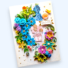 A4 Sparkling Quilled Flowers Birthday Greeting card