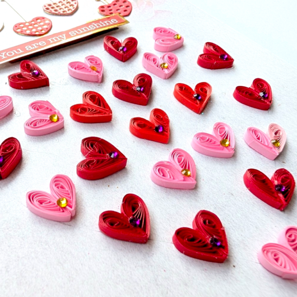 Quilled Hearts Falling Love Greeting card