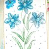 Blue Wildflowers With Blue Butterfly & Beads Greeting Card image