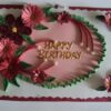 Pink Flowers In Semicircle Birthday Greeting Card image