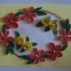 Orange Combi Flowers On Yellow Base Greeting Card image