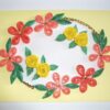 Orange Combi Flowers On Yellow Base Greeting Card image