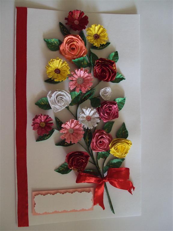 Beautiful Big Bouquet Of Flowers Greeting Card image