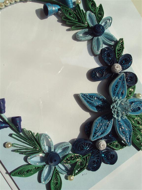 Blue Themed Photo Frame Greeting Card image