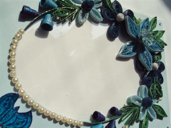 Blue Themed Photo Frame Greeting Card image