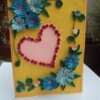 Blue Flowers In Yellow Base & Heart Greeting Card image