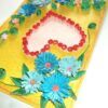 Blue Flowers In Yellow Base & Heart Greeting Card image