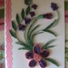 Purple Twirled Flower With Leaves Greeting Cards image