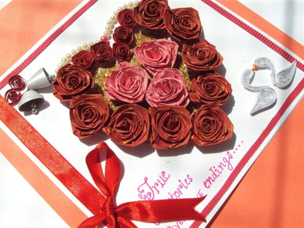 Beautiful Red Roses Heart for Love Greeting Card image
