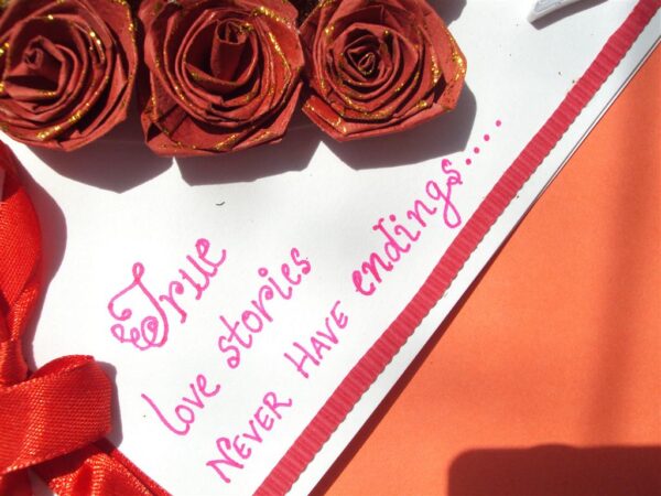 Beautiful Red Roses Heart for Love Greeting Card image