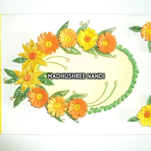 Yellow Flowers In Semicircle Greeting Card image