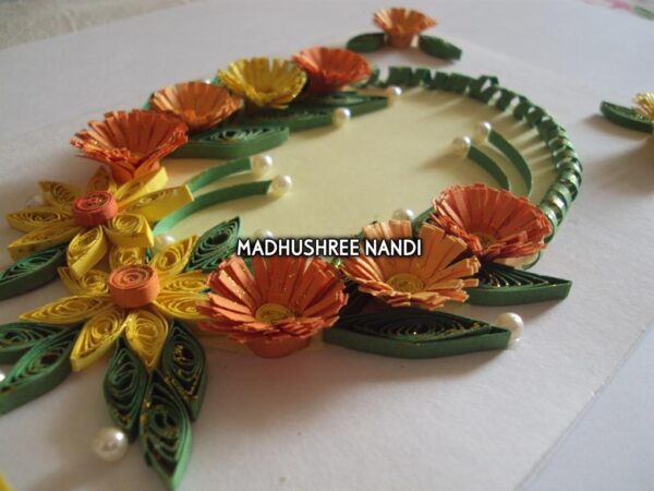 Yellow Flowers In Semicircle Greeting Card image