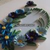 Blue Flowers In Semicircle Greeting Card image