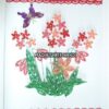 Beautiful Small Red & Pink Flowers With Paper Laces Greeting Card image