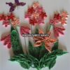 Beautiful Small Red & Pink Flowers With Paper Laces Greeting Card image